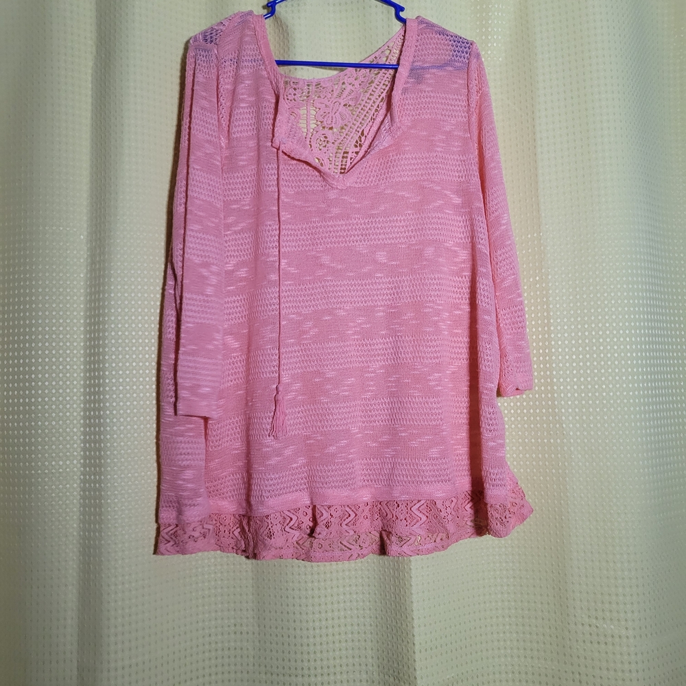 Younique Soft Pink Lace Tunic Missing String